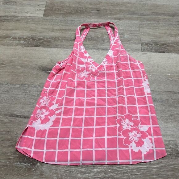 Amanda Uprichard Tank Top SMALL Silk Neon Pink Floral - Picture 1 of 9